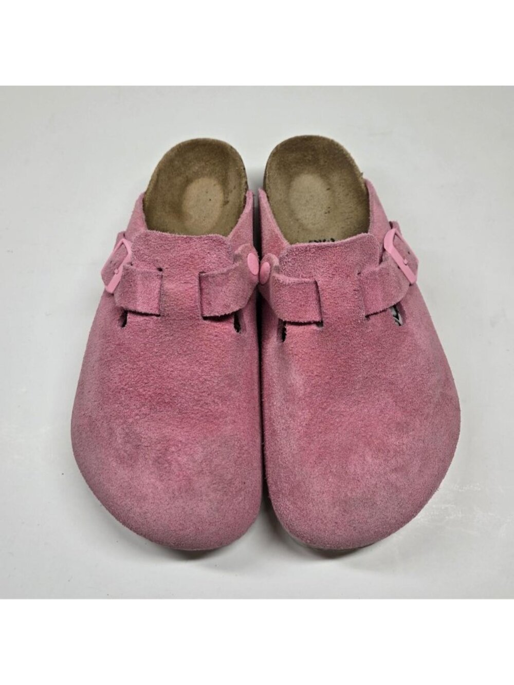Birkenstock Boston clogs in pink suede. size 37 regular width